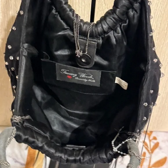 Vintage Gunmetal Grunge Chain Tassel Bag - Picture 2 of 3